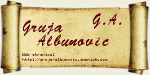 Gruja Albunović vizit kartica